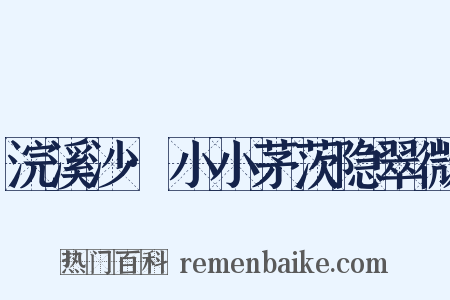 浣溪沙·小小茅茨隐翠微是什么意思的图片